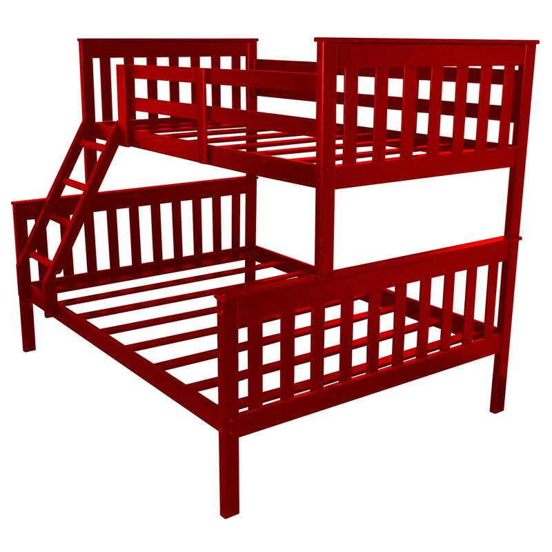 Pine Twin over Full Mission Bunkbed - Tractor Red