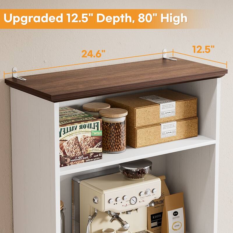 Farmhouse 25'' Kitchen Pantry Cabinet with Drawer ＆ Doors, Freestanding Cupboard with Storage Shelves for Kitchen, Dining Room