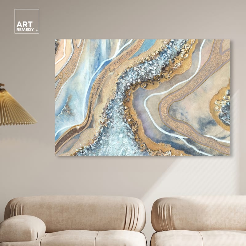 Art Remedy The Luxurious Geode Gallery Wrapped Mineral, Agate & Geode 1 Piece Canvas Wall Art