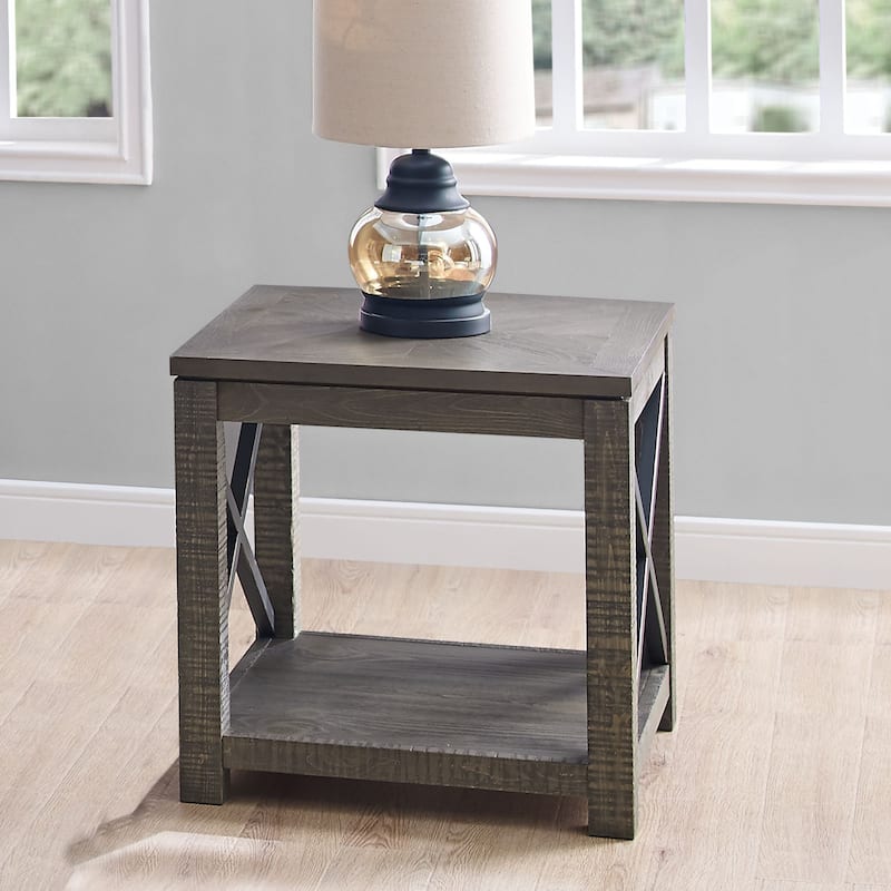 Steve Silver Carbon Loft Dawson Distressed Driftwood Square End Table