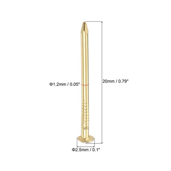 Uxcell 200-Pack Brass Tiny Nails – 1.2mm X 12mm Round-Head, For DIY Wooden Boxes, Hinges, And Decorative Woodcraft