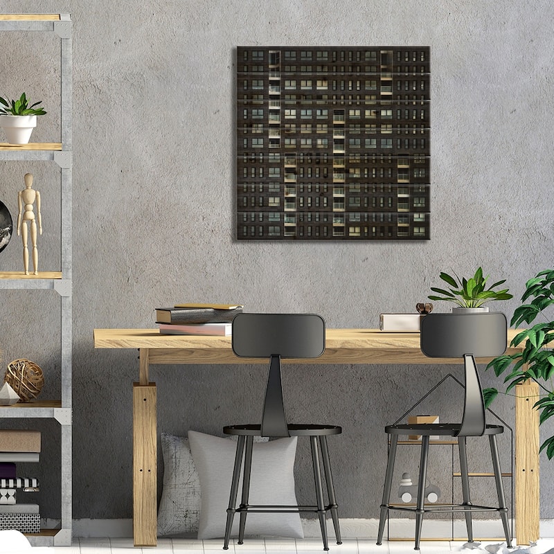 Living In The City Print On Wood by Piet Flour - Multi-Color