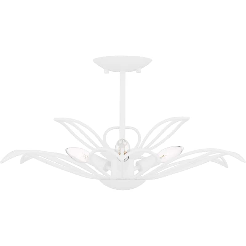 Tallulah 3-Light Sand White Semi-Flush Mount