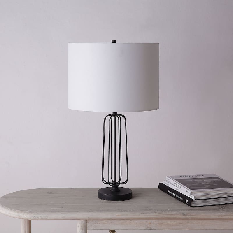 Everren Shadia 24.75" Length Table Lamp- Set of two, Matte Black