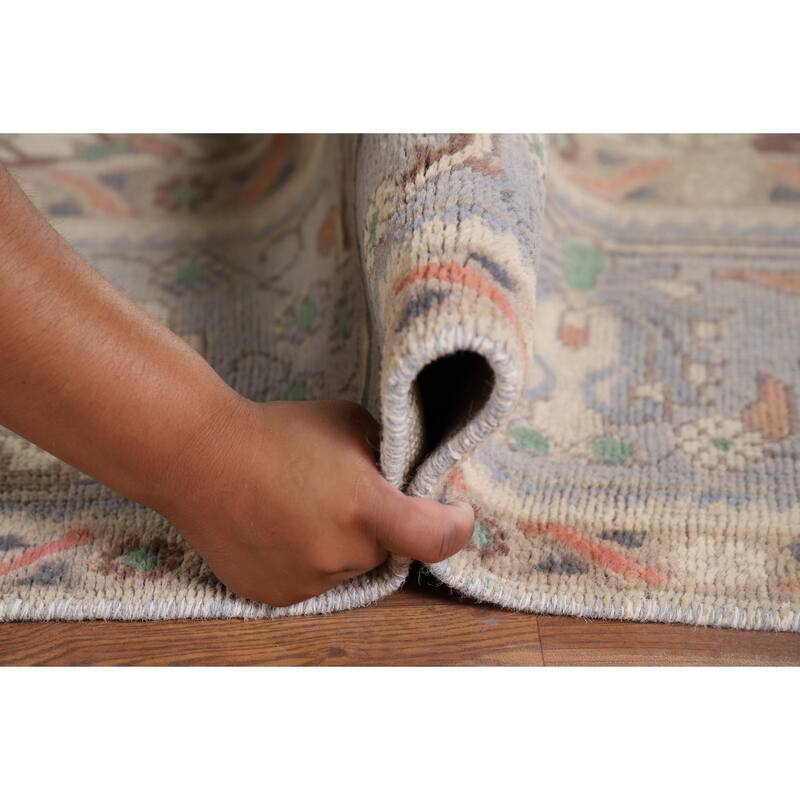 Blue Tabriz Vintage Persian Area Rug Hand-Knotted Wool Carpet - 9'5" x 12'4"