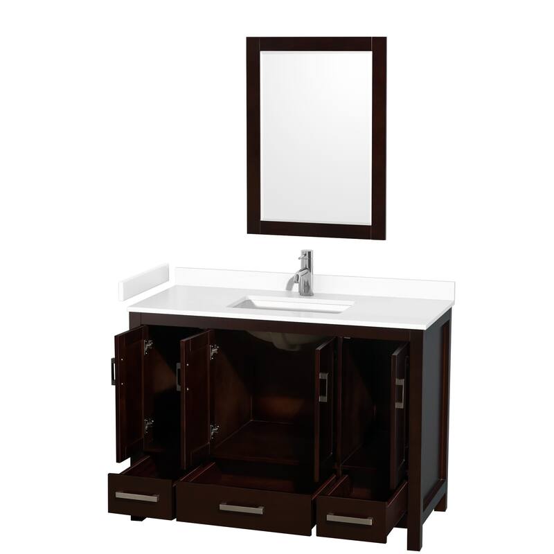 Wyndham Collection Sheffield 48" Single Bathroom Vanity, Carrara