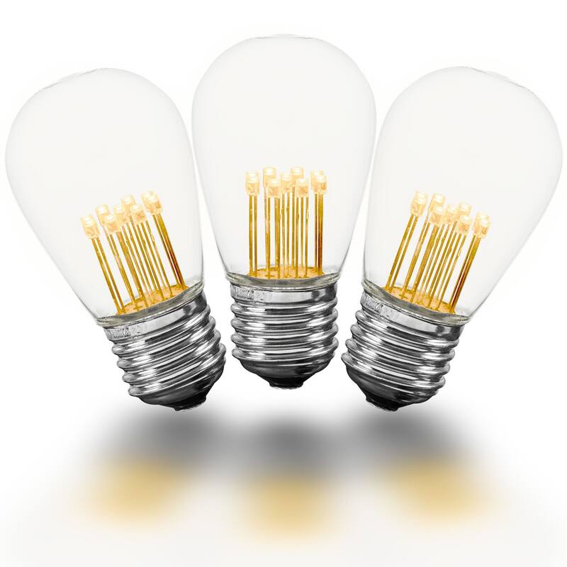 LED S14 Outdoor Patio Edison Replacement Bulbs, Warm White, E26 Base - Small - Clear