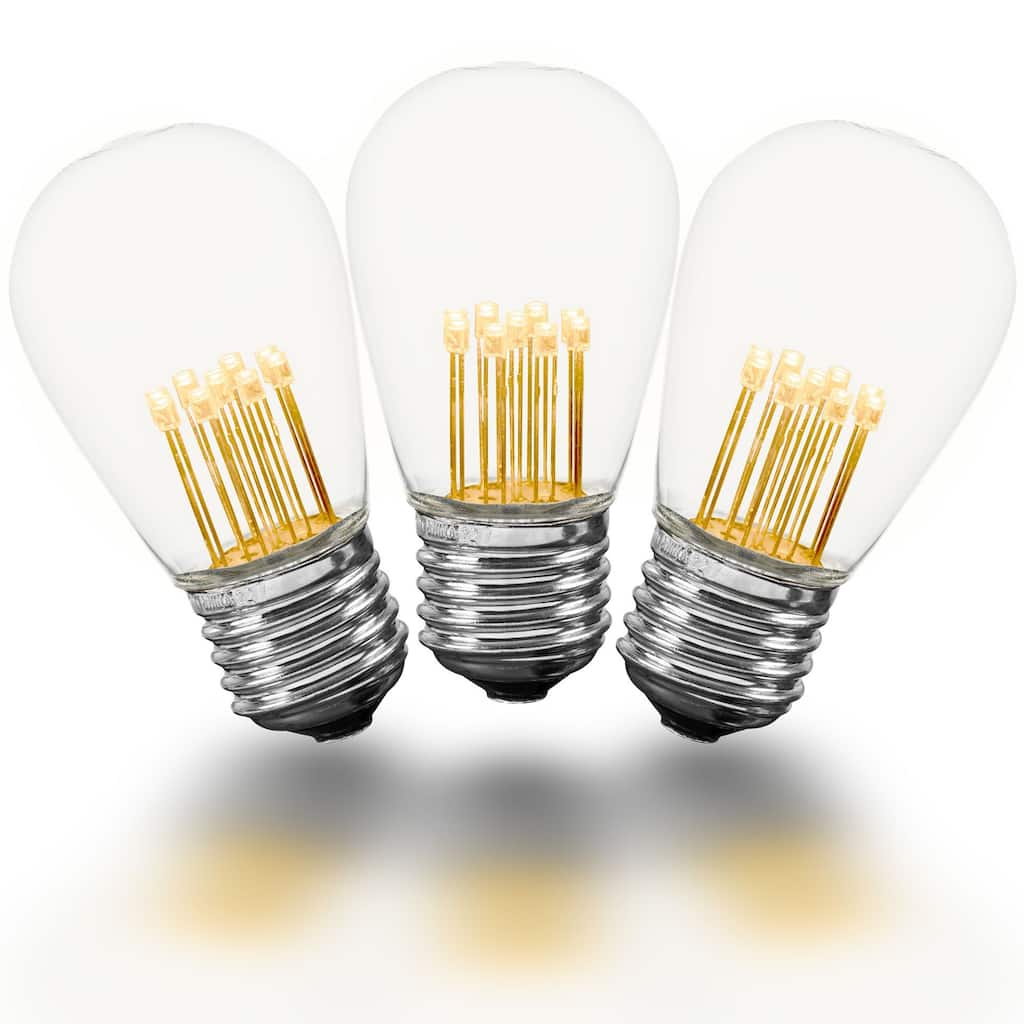 LED S14 Outdoor Patio Edison Replacement Bulbs, Warm White, E26 Base - Small