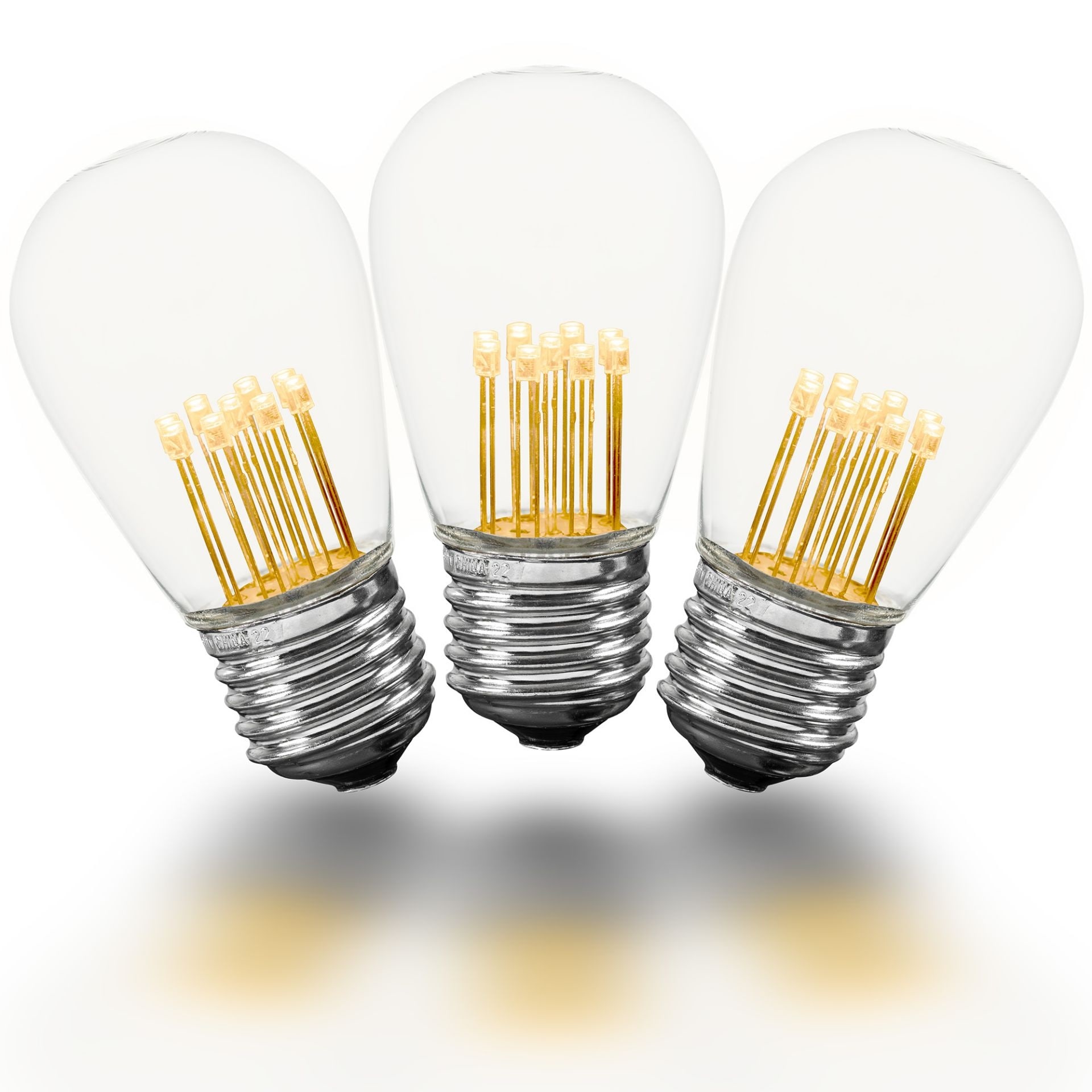 LED S14 Outdoor Patio Edison Replacement Bulbs, Warm White, E26 Base - Small
