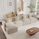 preview thumbnail 151 of 162, Cloud Chenille Upholstered Modular Sectional Sofa with DIY Combination Design Beige 4-Seater Sofa+Ottomans