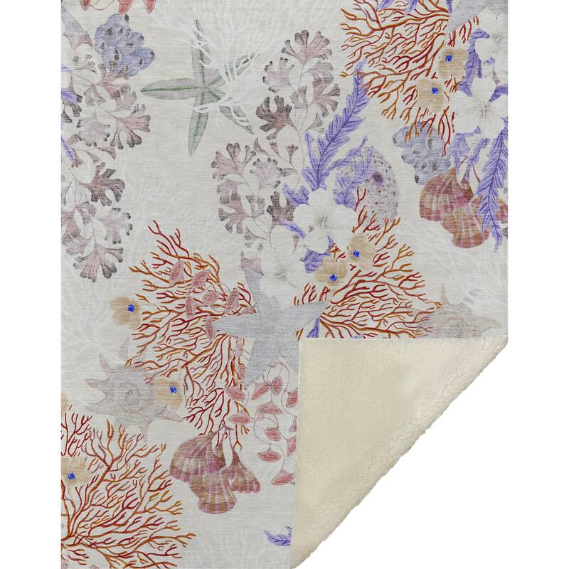Premium Machine Washable ASB180 Coastel Coral Sherpa Throw Blanket