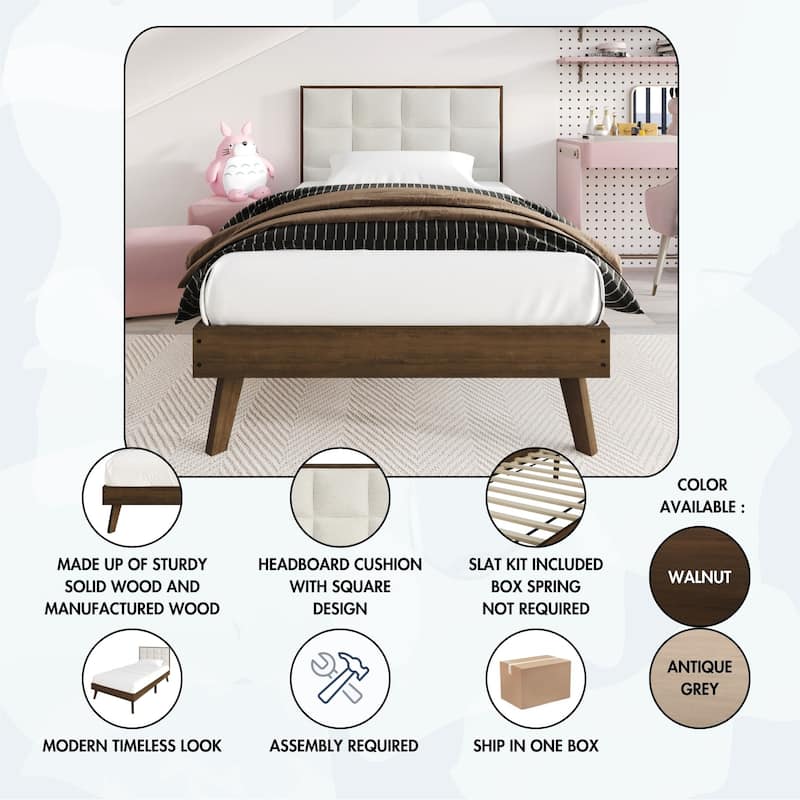 CraftPorch Vintage Wooden Platform Bed