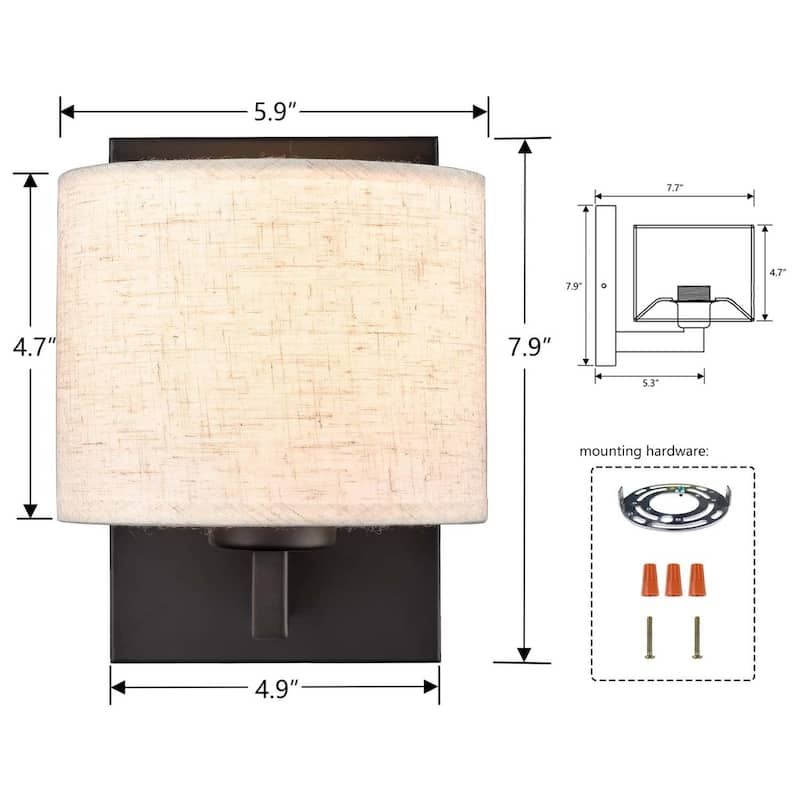 Sardinia Wall Sconces Fabric Shade Wall Lamps - Set of 2