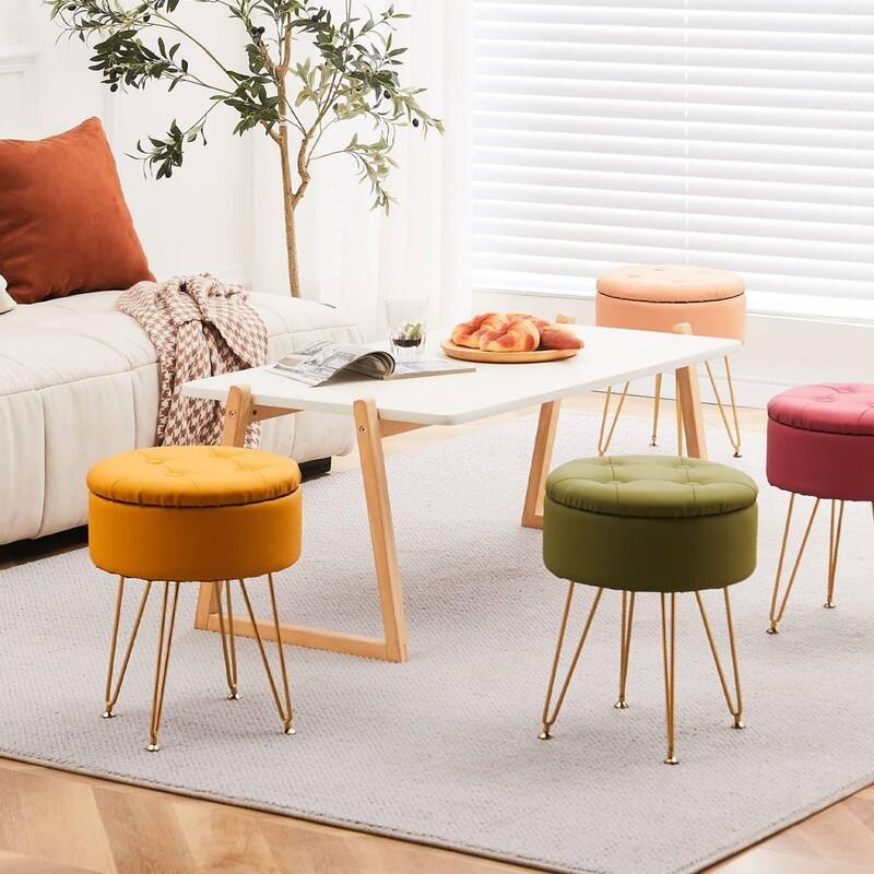 Storage Round Ottoman Multifunctional