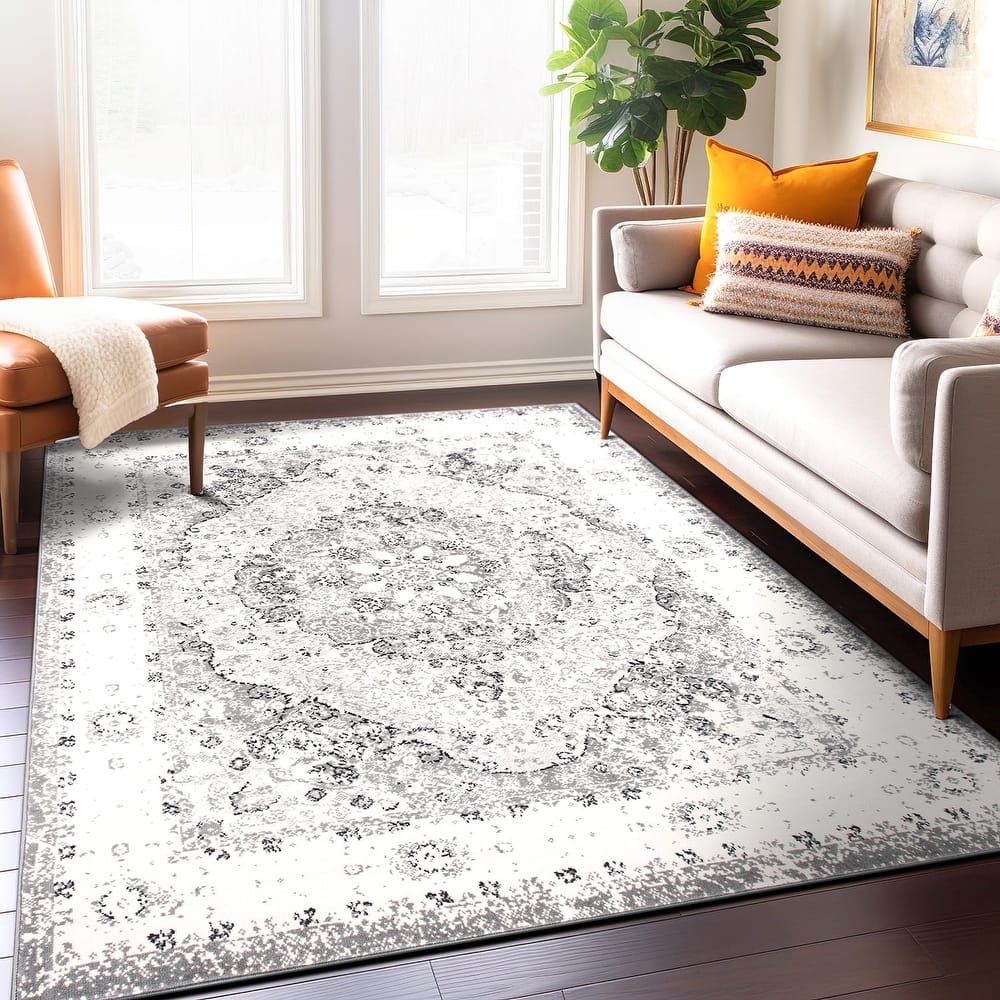 World Rug Gallery Vintage Oriental Distressed Medallion Rug