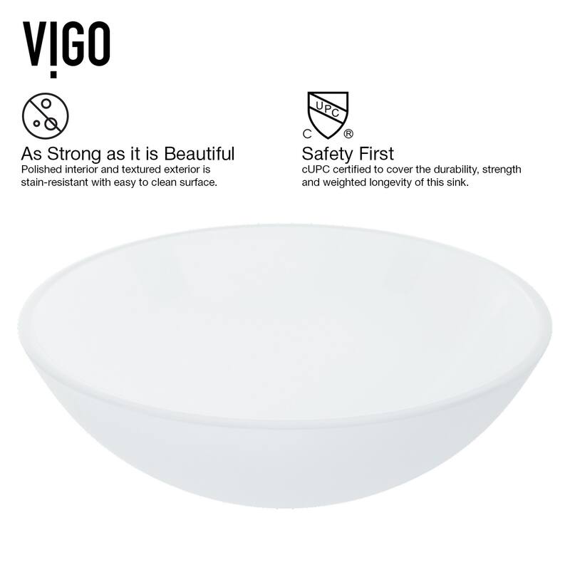 Vigo 16-1/2" Glass Bathroom Vessel Sink