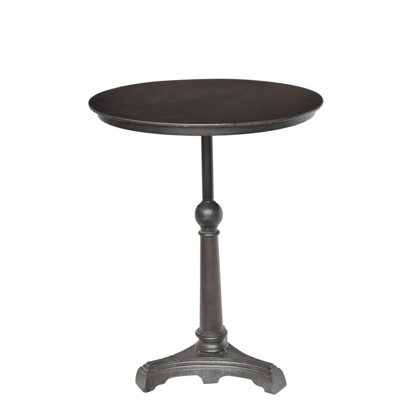 HomeRoots 30" Brown Iron Round Pedestal End Table - 24.00 in. x 30.00 in. x 24.00 in.