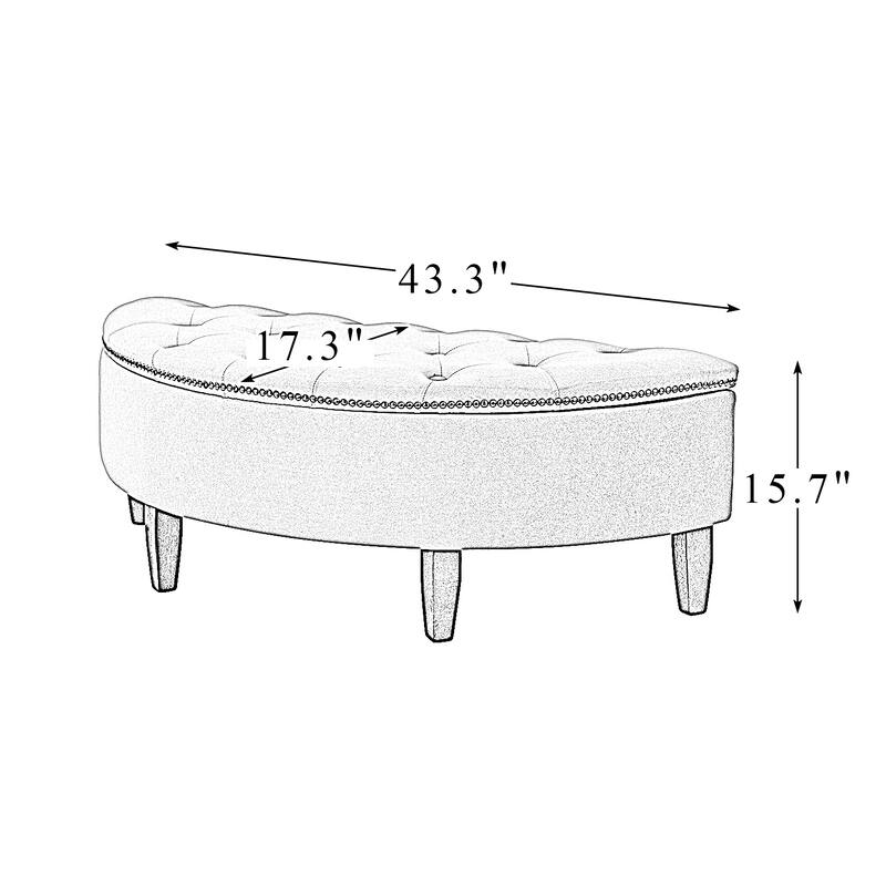 Iiuvai 43.3" Wide Bedroom Bench with Storage