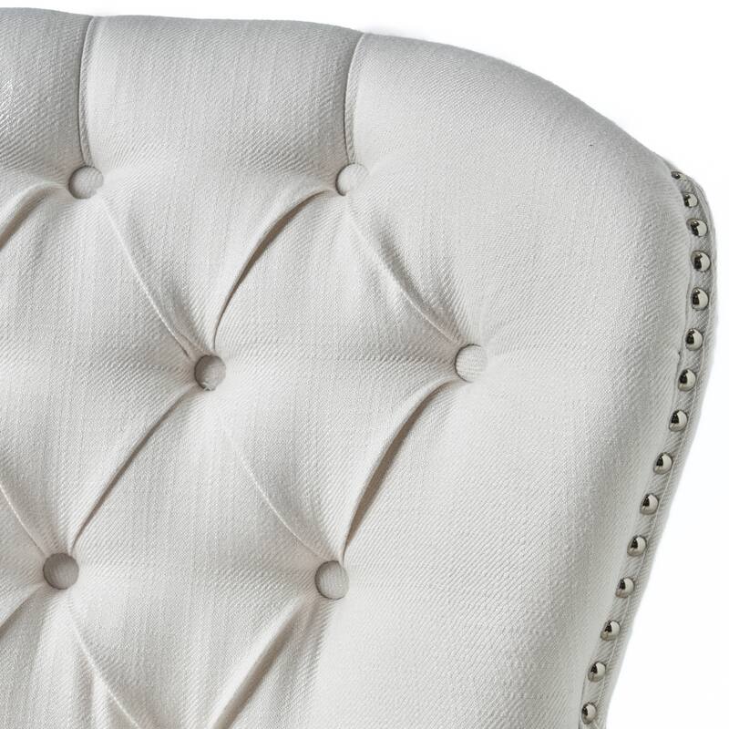 Mid-Century Accent Chair, Upholstered Armchair with Nailhead Trim and Solid Wood Legs, Tufted Lounge Reading Chair Single Sofa