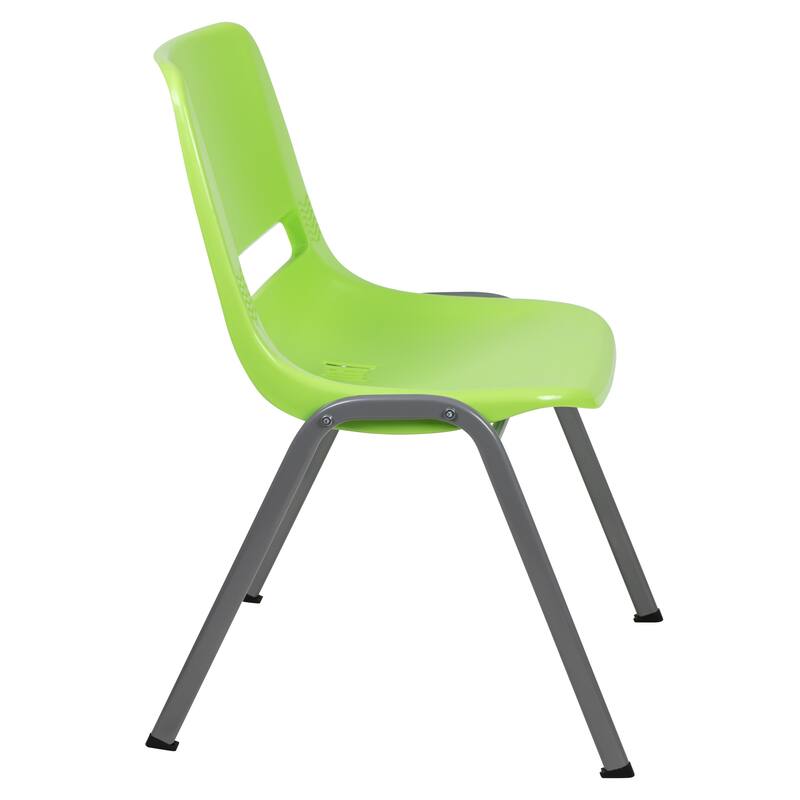 5 Pack 880 lb. Capacity Ergonomic Shell Stack Chair with Metal Frame - 23.5"D x 19.25"W x 32"H
