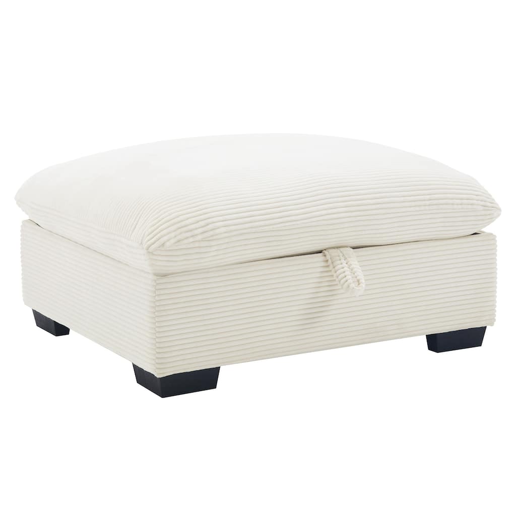 36.6"L Corduroy Fabric Storage Ottomans Footrest