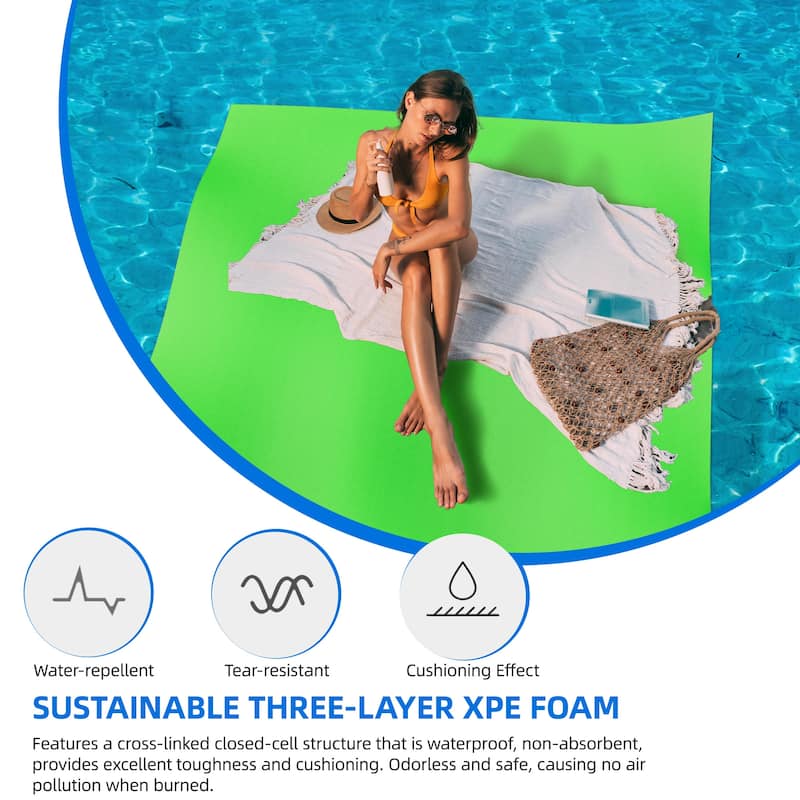Moasis 12' X 6' Lily Pad Floating Mat Water Mat Inflatable Rafts Lily Pad Pools Beach XPE Floating Island - 12' X 6'