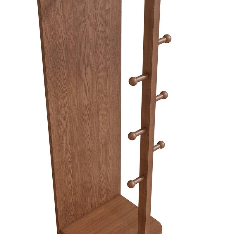 360°Rotating Multifunctional Coat Rack with Full Length Mirror and Hook