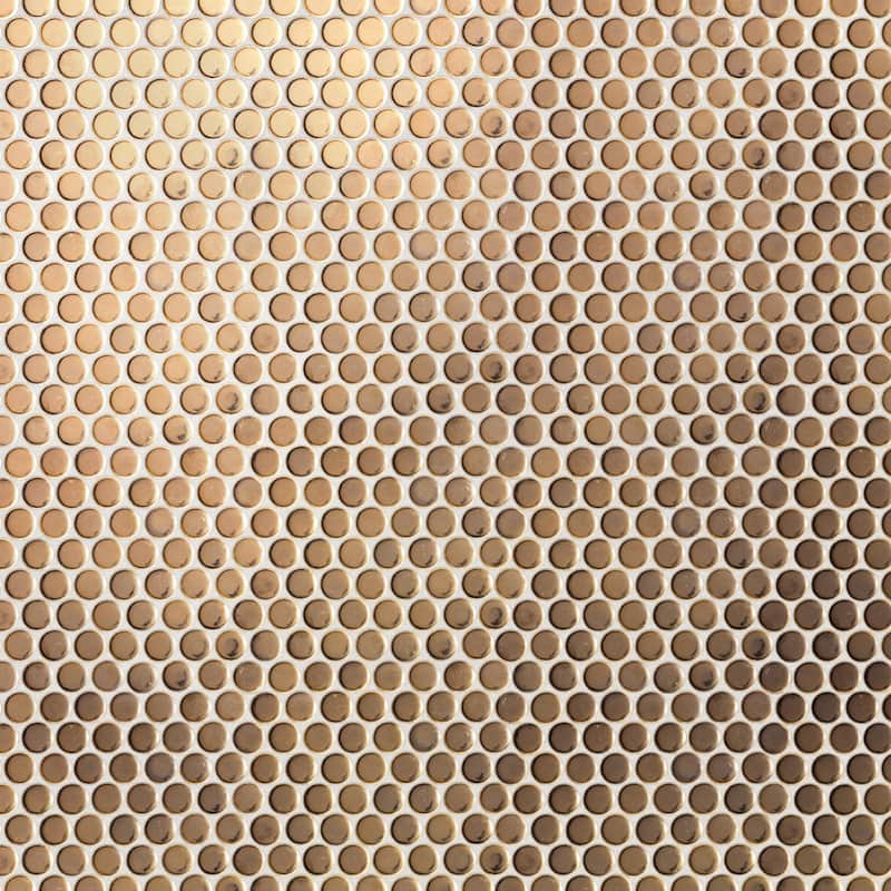 Merola Tile Hudson Penny Round Gold 11-7/8" x 12-5/8" Porcelain Floor and Wall Tile