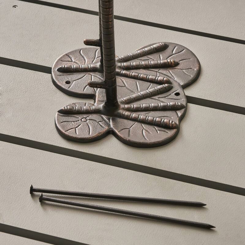 Roomfitters Sunny Outdoor 39-Inch Rust-Proof Cast Aluminum Upright Garden Crane Sculpture, Antique Bronze