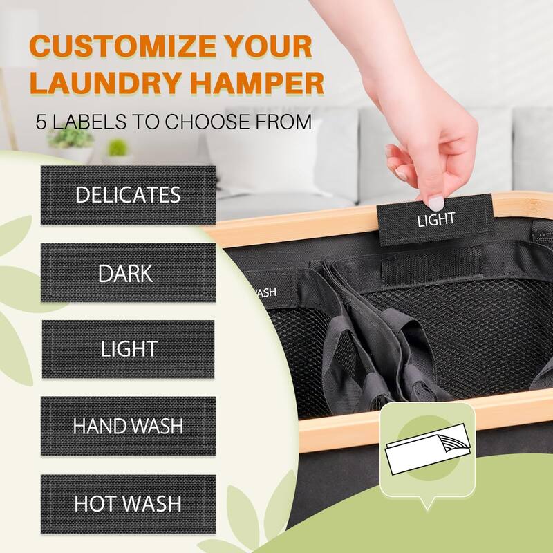 Laundry Hamper 3 Section, 160l Extra Large Hampers,Dirty Clothes Hamper Collapsible Laundry Basket Organizer