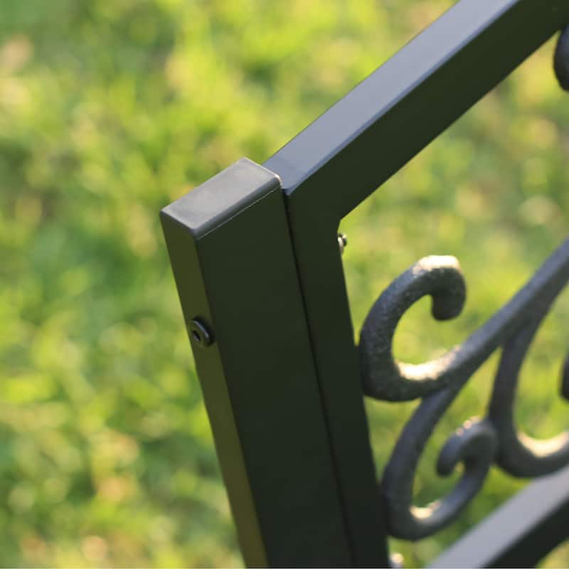 Garden Bench Patio Porch Chair Cast Iron Love Seat - 34.25" H x 50" W x 23.62" D