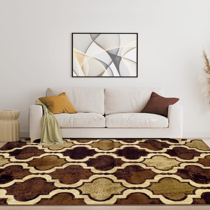 Superior Viking Contemporary Geometric Trellis Indoor Runner or Area Rug