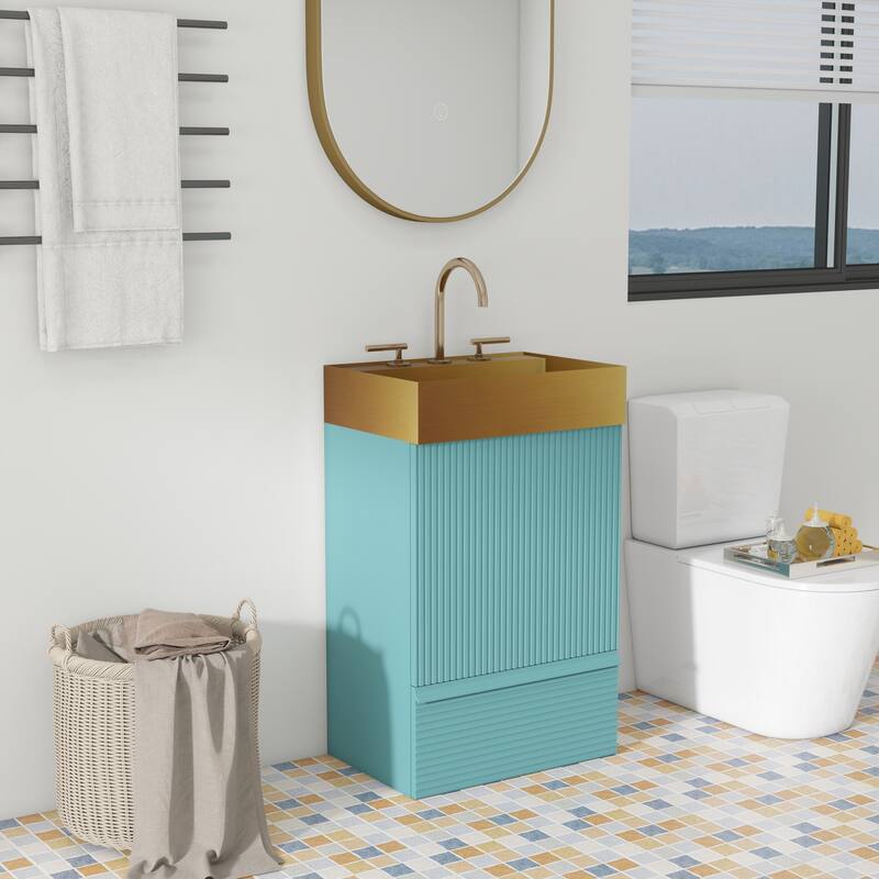 20"Bathroom Vanity with Stainless Steel Sink