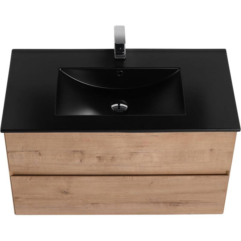 Blossom Wall Mounted Floating Bathroom Vanity with Double Acrylic Sink