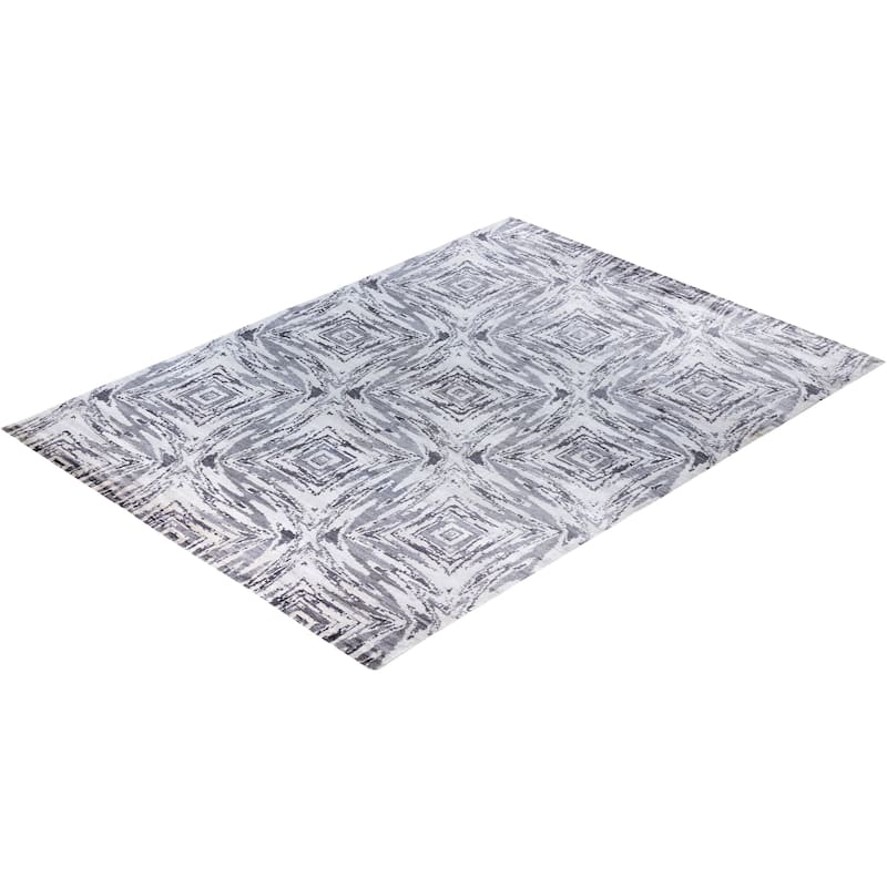Modern One-of-a-Kind Hand-Knotted Area Rug, Ivory - 9' 0" x 12' 2"