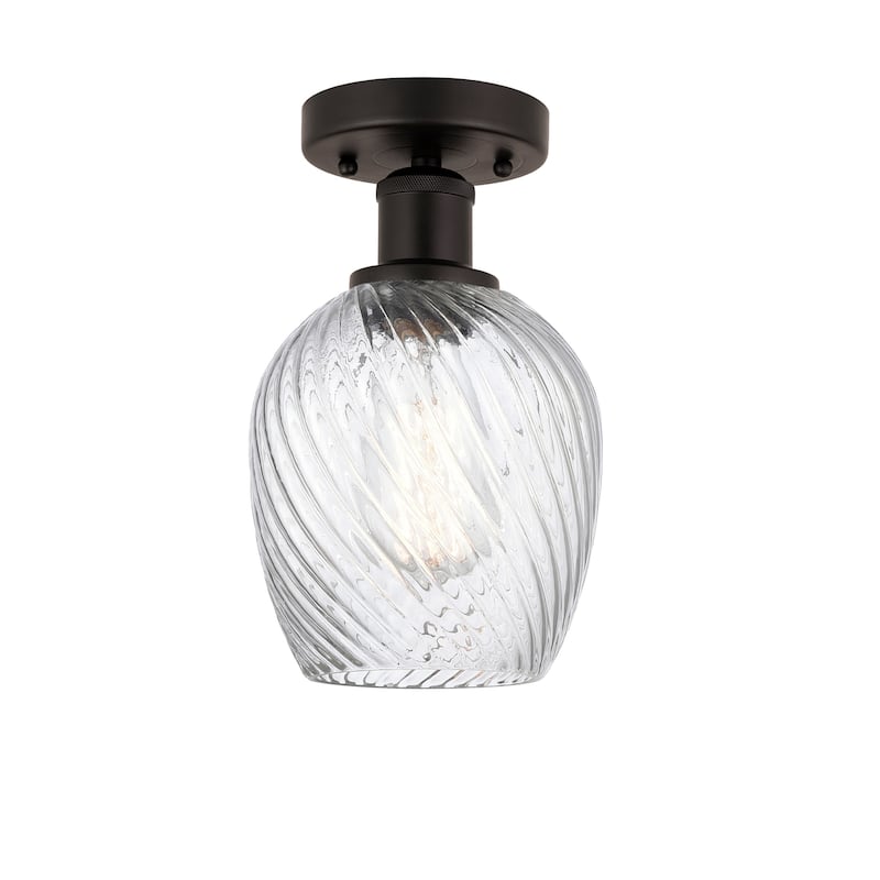 Innovations Lighting Edison Salina - 1 Light 5" Semi-Flush Mount - Oil Rubbed Bronze/Clear Spiral Fluted