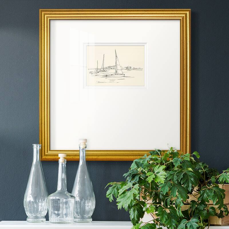 Coastal Contour Sketch IPremium Framed Print