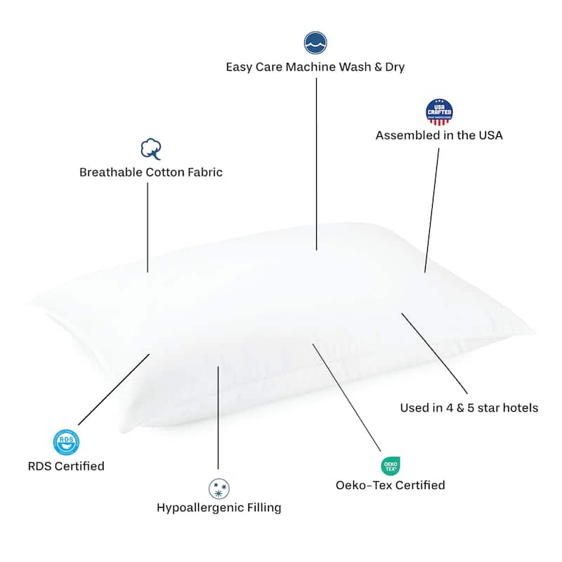 Hotel Style White Goose Down/Feather Chamber Pillow