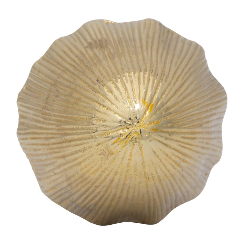 Sagebrook Home's Gold Metal Topped Mushroom - Mango Wood & Aluminum, Artistic 8" Figurine for Home Decor - 4" x 4" x 8"