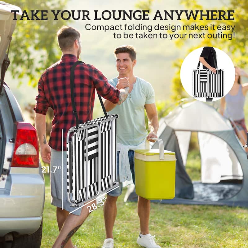 Outsunny Chaise Lounge Chair Outdoor with Face Arm Hole, 5-Position Reclining Face Down Tanning Chair with Carry Strap