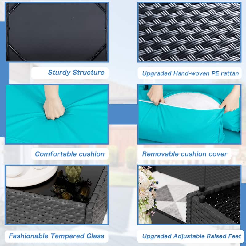 7-Piece Outdoor Sectional Seating Group with Cushions