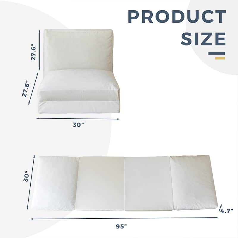 Bean Bag Bed Folding Sofa Bed Floor Mattress - Beige - Small