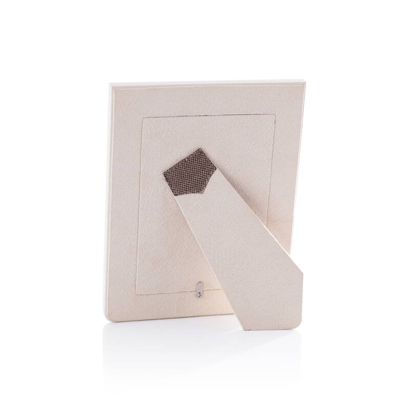 Raffia Over Nappa Cream Leather Photo Frame