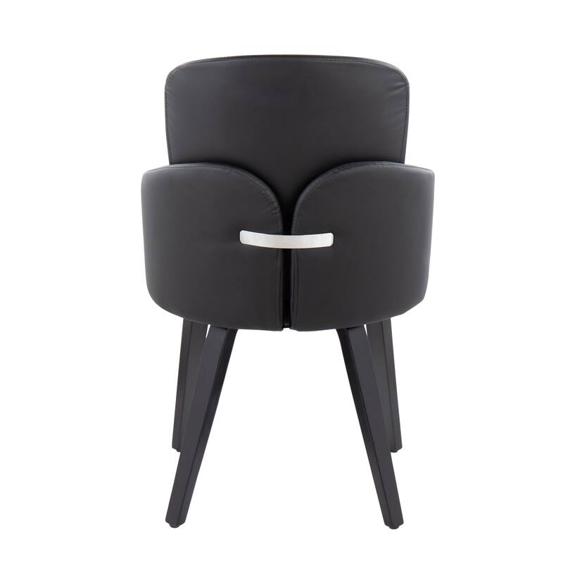 Silver Orchid Dahlia Dining Chair with Wood Legs (Set of 2)