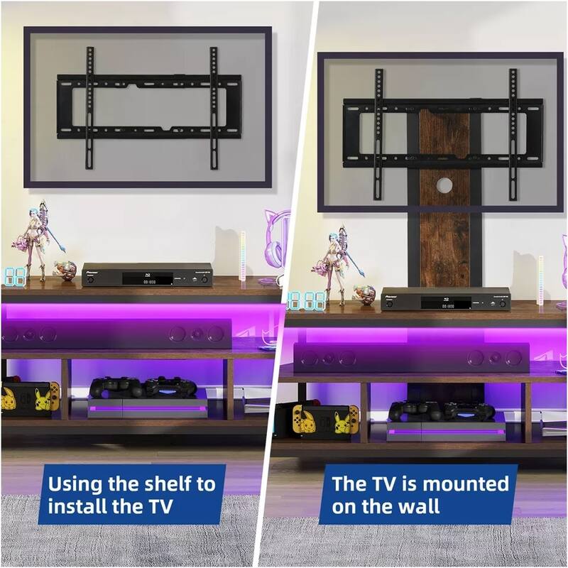 TV Stand with Mount & Power Outlets for 32/45/55/60/65/70" TVs - 47 inches in width