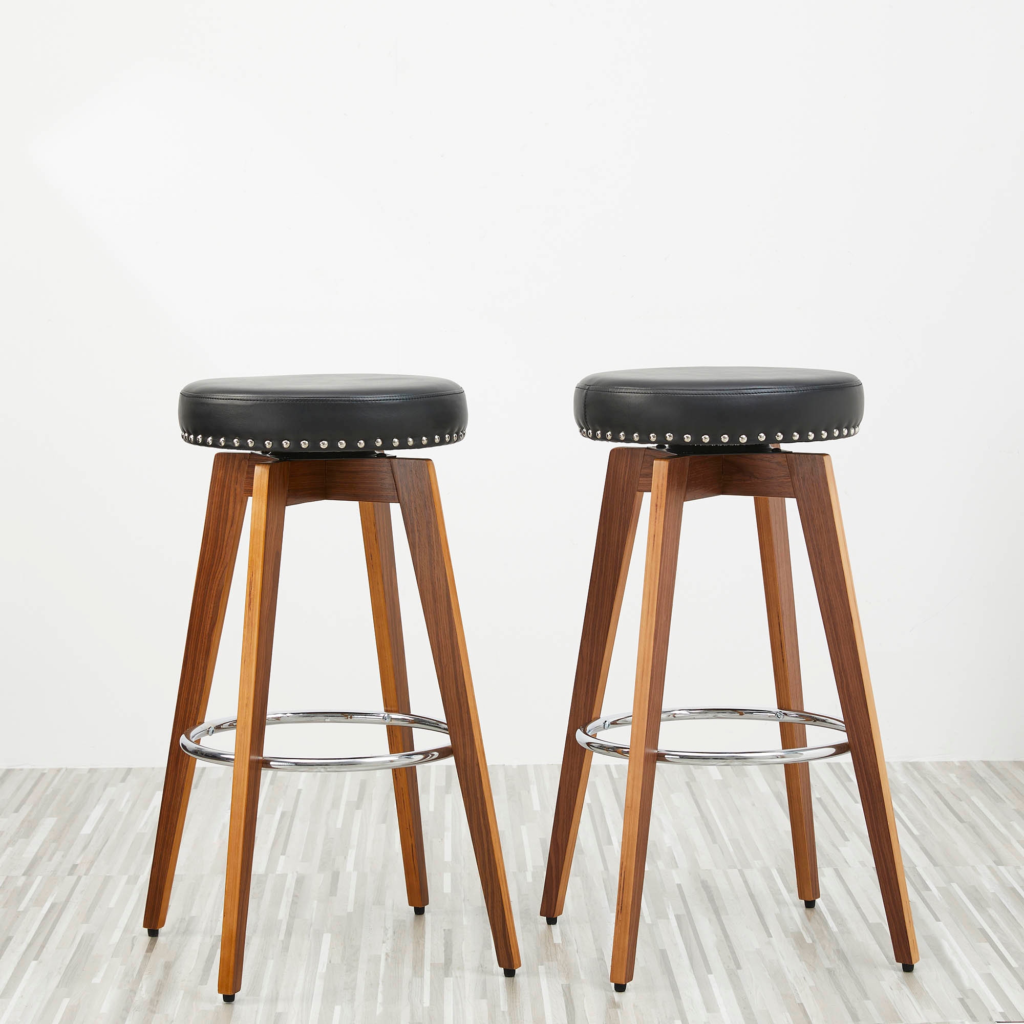 Contemporary backless top bar stools