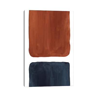 iCanvas "Navy Blue And Terracotta Geometric Watercolor" by Whales Way Canvas Print