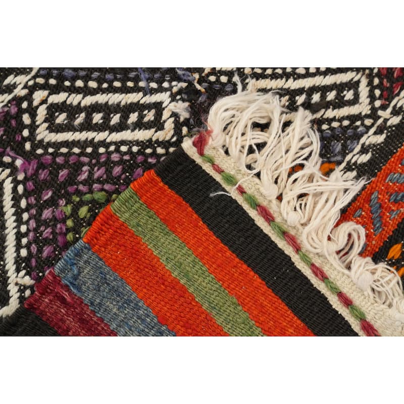 Hand Woven Oriental 100% Wool Carpet Southwestern Tribal Multi-Colored Kilim Area Rug - 8' 3'' X 6' 0''