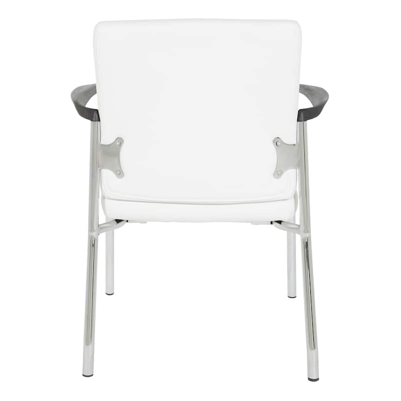 Guest Chair with Faux Leather and Chrome Frame
