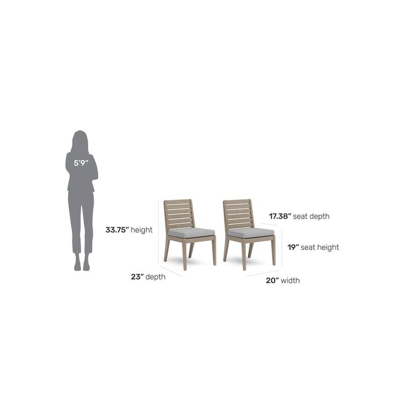 Homestyles Sustain Gray Wood Outdoor Dining Chair Pair